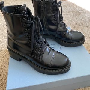 Prada black combat boots